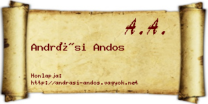 Andrási Andos névjegykártya